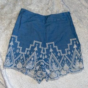 Blue High Waisted GB Shorts